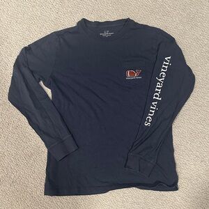 Vineyard Vines Boys Dark Blue Long Sleeve Tee